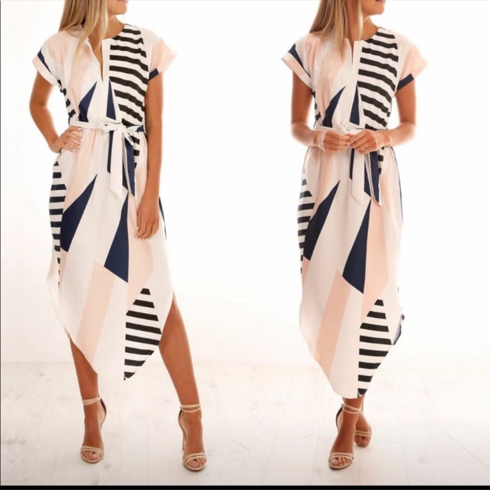 Drimmaks Women's Summer Short Sleeve Geometric